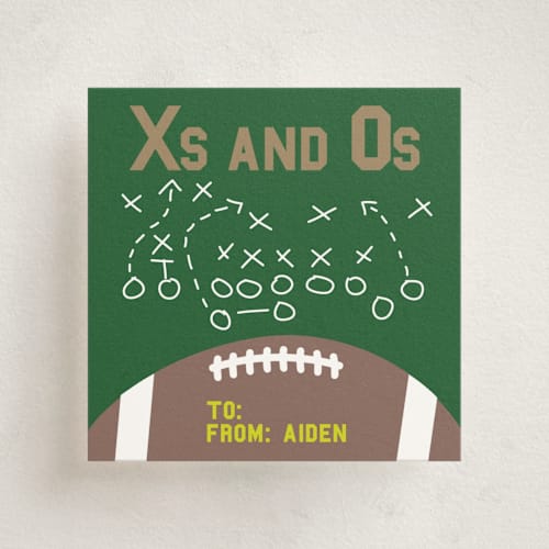 This is a evergreen kids valentines day cards with standard by Jenn Reed called x's and o's strategy printing on signature in standard