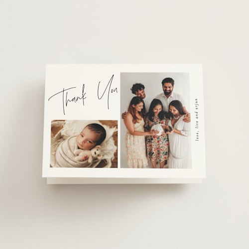This is a cloud baby thank you cards with standard by JoAnn Jinks called signature frames printing on strathmore in standard