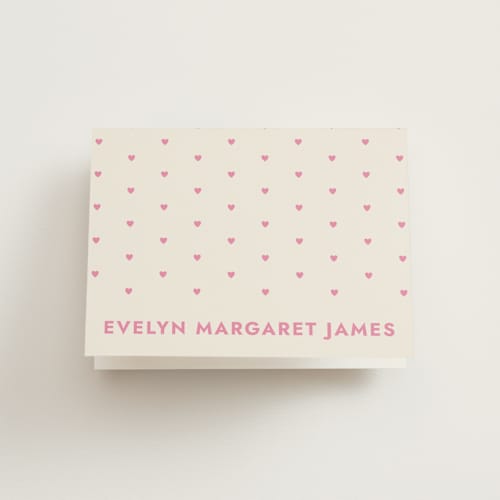 This is a peony baby thank you cards with standard by Megan Davis called present perfect printing on strathmore in standard