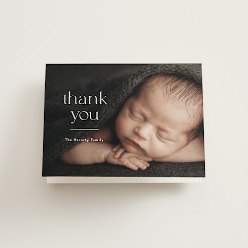 This is a cloud baby thank you cards with standard by Susan Asbill called details printing on strathmore in standard