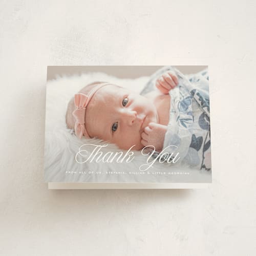 This is a marshmallow baby thank you cards with standard by chocomocacino called cupcake printing on strathmore in standard