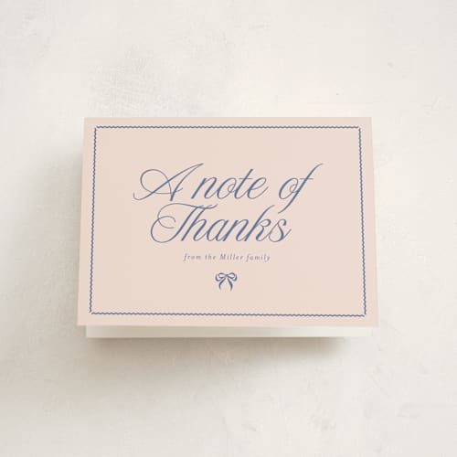 This is a petal baby thank you cards with standard by Leia Matt called preppy little bow printing on strathmore in standard
