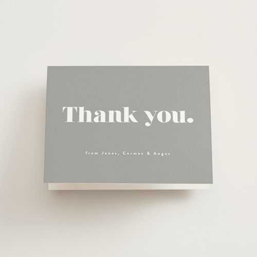 This is a cotton baby thank you cards with standard by Corinne Malesic called we are family printing on strathmore in standard