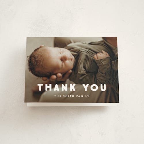 This is a cloud baby thank you cards with standard by Snow and Ivy called meet me printing on strathmore in standard