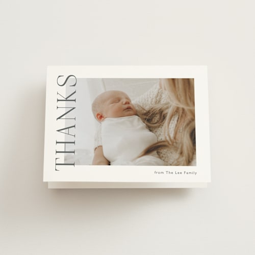 This is a ink baby thank you cards with standard by Carolyn MacLaren called the chic side printing on strathmore in standard