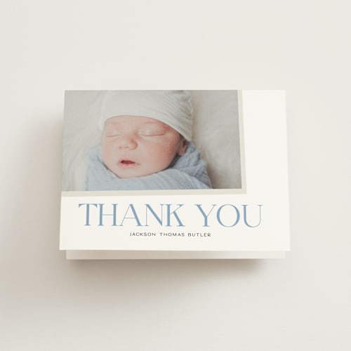This is a skyfall baby thank you cards with standard by Christie Garcia called pictured here printing on strathmore in standard