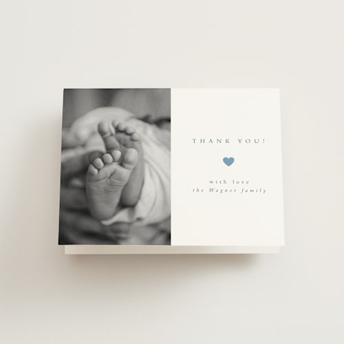This is a sky baby thank you cards with standard by Emily Sabol Goss called effortless printing on strathmore in standard