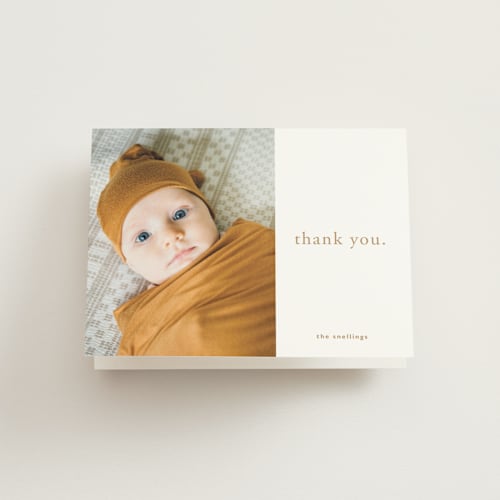 This is a flax baby thank you cards with standard by Faith Dorn called call me jack printing on strathmore in standard
