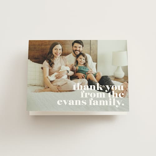 This is a cloud baby thank you cards with standard by Lori Wemple called newest printing on strathmore in standard