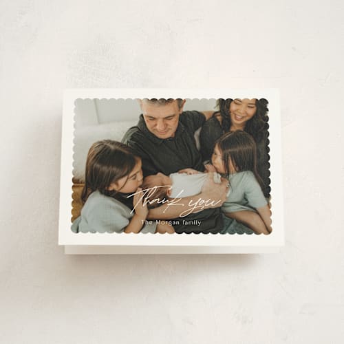 This is a icing baby thank you cards with standard by Yaling Hou Suzuki called first glimpse printing on strathmore in standard