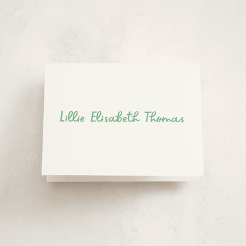 This is a clover baby thank you cards with standard by Megan Davis called jolly good printing on strathmore in standard