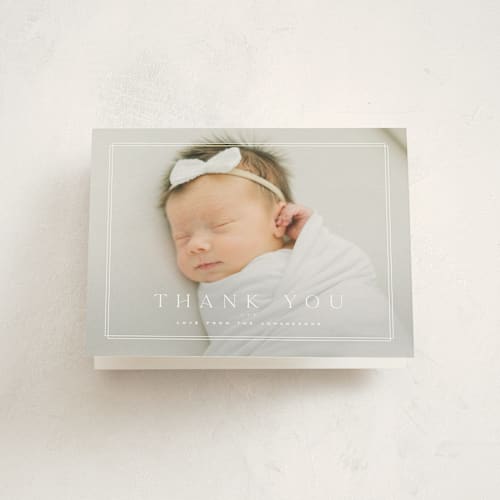 This is a latte baby thank you cards with standard by Kristie Kern called camden printing on strathmore in standard