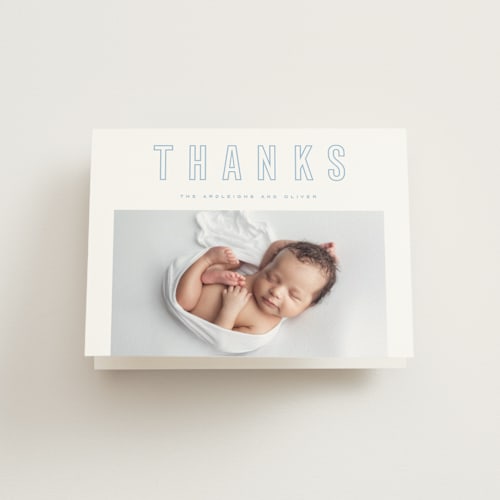This is a sky baby thank you cards with standard by Kristie Kern called sweet gallery printing on strathmore in standard
