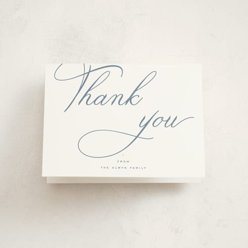 This is a sky baby thank you cards with standard by Blustery August called welcome baby printing on strathmore in standard