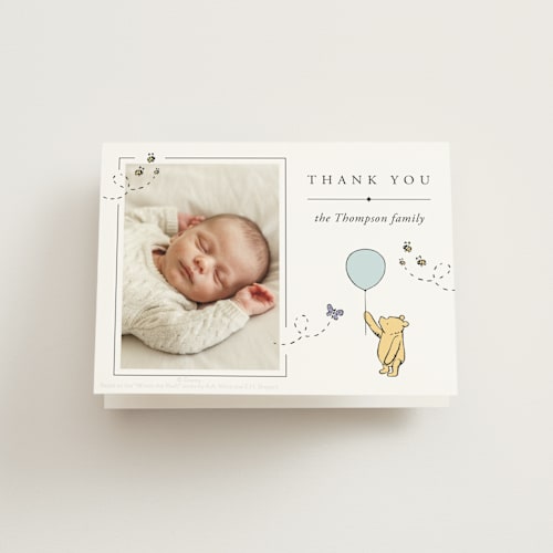 This is a cloud baby thank you cards with standard by Heather Schertzer called disney sweetest adventure printing on strathmore in standard