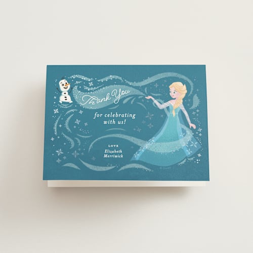 This is a frosty thank you cards with foil pressed by curiouszhi called disney frozen snow sparkles printing on strathmore in standard