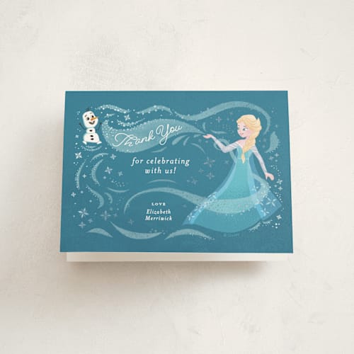 This is a frosty thank you cards with foil pressed by curiouszhi called disney frozen snow sparkles printing on strathmore in standard
