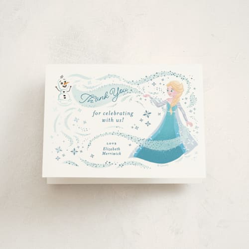 This is a snow thank you cards with foil pressed by curiouszhi called disney frozen snow sparkles printing on strathmore in standard