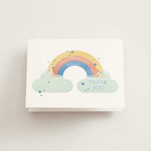 This is a circus thank you cards with foil pressed by Robert and Stella called in the clouds printing on strathmore in standard