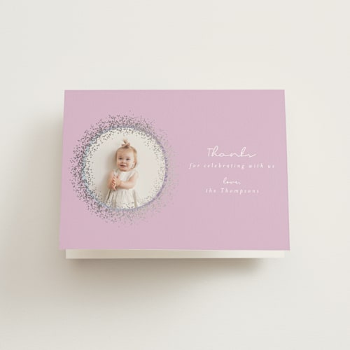 This is a fairy dust thank you cards with foil pressed by Ashlee Townsend called sparkle one printing on strathmore in standard