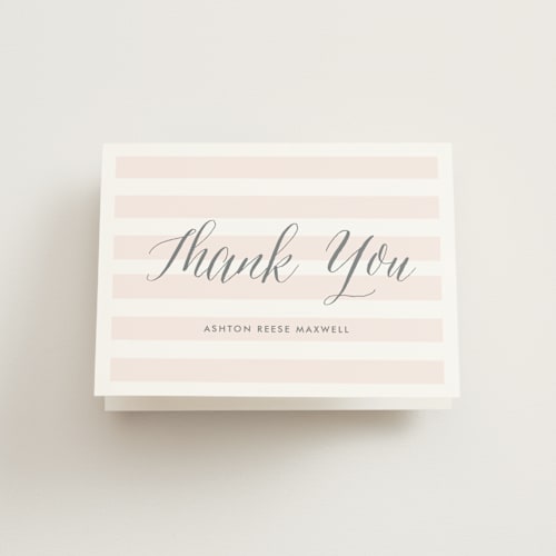 This is a blush kids thank you cards with standard by Lauren Chism called sleek printing on strathmore in standard