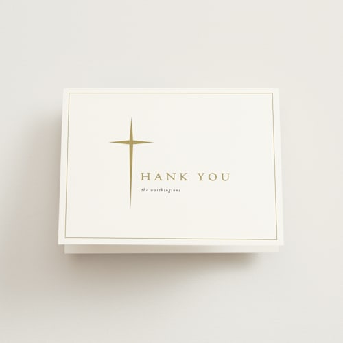 This is a mustard kids thank you cards with standard by fatfatin called simple faith printing on strathmore in standard