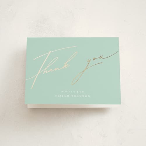 This is a cloud kids thank you cards with foil pressed by Vera Lim called precious printing on strathmore in standard