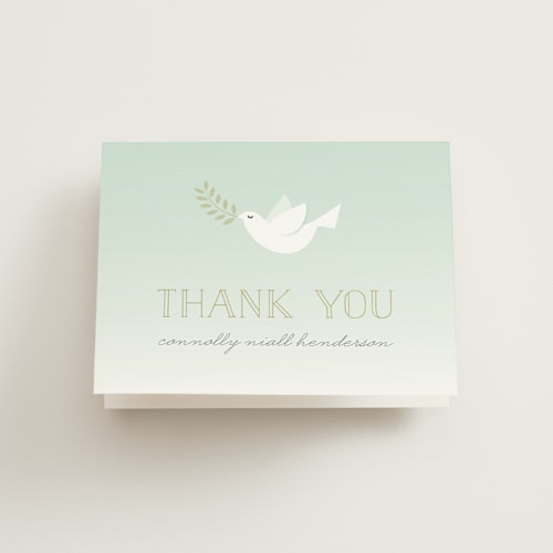 This is a sky kids thank you cards with standard by Susan Asbill called little dove printing on strathmore in standard