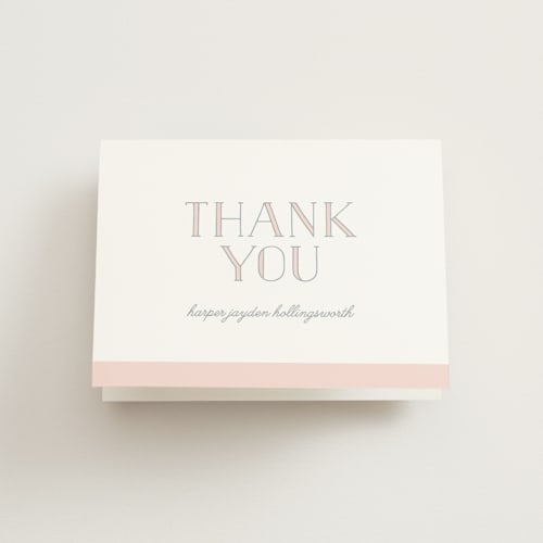 This is a petal kids thank you cards with standard by Jessica Williams called sweet simplicity printing on strathmore in standard