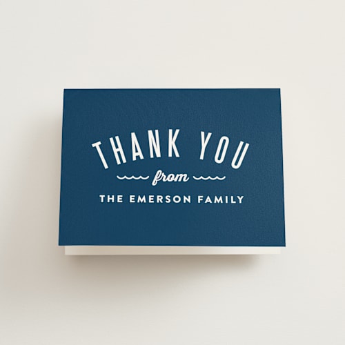 This is a wave kids thank you cards with standard by Monica Tuazon called waves overlay printing on strathmore in standard