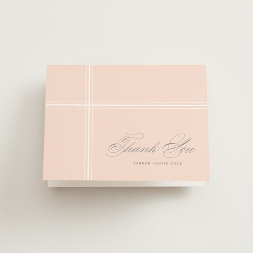 This is a blush kids thank you cards with standard by Lauren Chism called intersect printing on strathmore in standard