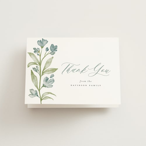 This is a bluebird kids thank you cards with standard by Heather Cairl called bloom printing on strathmore in standard