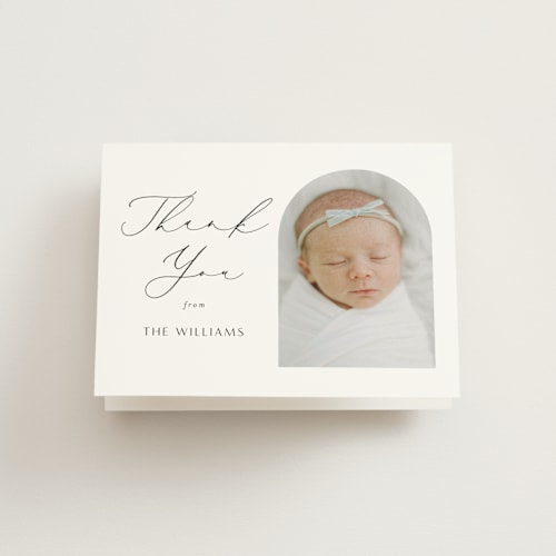 This is a ink kids thank you cards with standard by Morgan Kendall called elegant minimalism printing on strathmore in standard