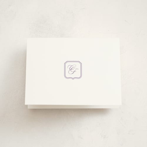 This is a lavender kids thank you cards with standard by Megan Davis called bowery printing on strathmore in standard