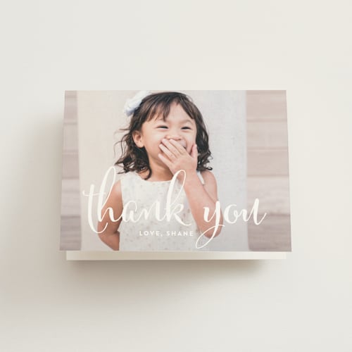 This is a egg kids thank you cards with standard by Annie Clark called aglow printing on strathmore in standard