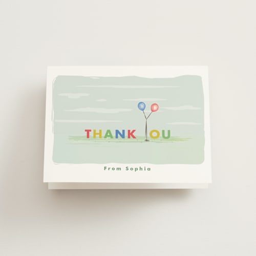 This is a carnival kids thank you cards with standard by Tatiana Nogueiras called park party printing on strathmore in standard