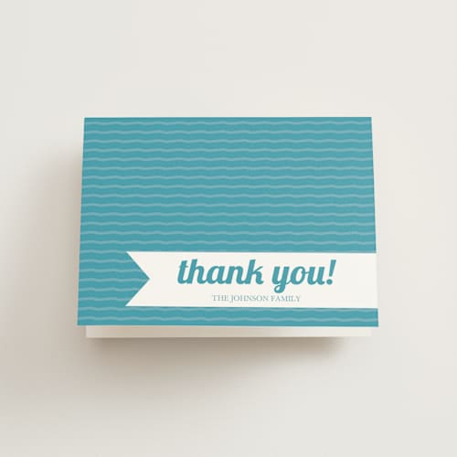 This is a light slate kids thank you cards with standard by Katie Speelman called 12 months printing on strathmore in standard