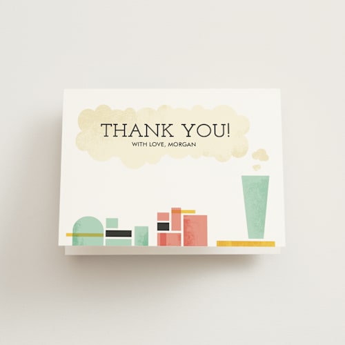 This is a rose kids thank you cards with standard by Kayla King called mod conductor printing on strathmore in standard