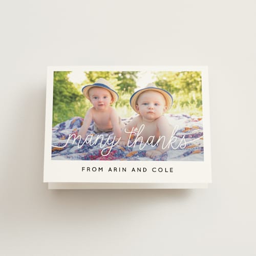 This is a sugar kids thank you cards with standard by Christine Taylor called let's celebrate a birthday printing on strathmore in standard