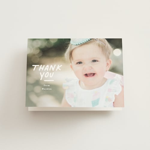 This is a marshmellow kids thank you cards with standard by Creo Study called one is fun printing on strathmore in standard
