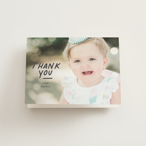 This is a puddle kids thank you cards with standard by Creo Study called one is fun printing on strathmore in standard