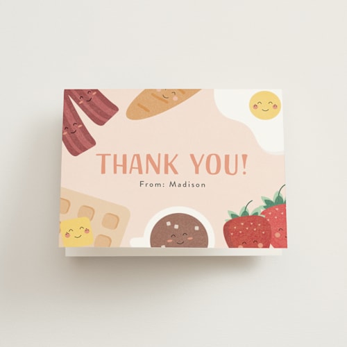 This is a strawberry yogurt kids thank you cards with standard by Erica Krystek called whole brunch printing on strathmore in standard