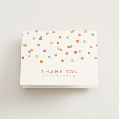 This is a seafoam kids thank you cards with standard by Lori Wemple called birthday snap printing on strathmore in standard