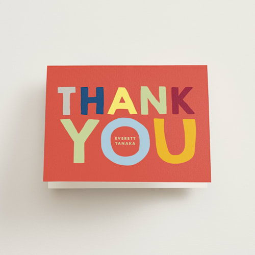 This is a candy kids thank you cards with standard by Baumbirdy called this guy printing on strathmore in standard