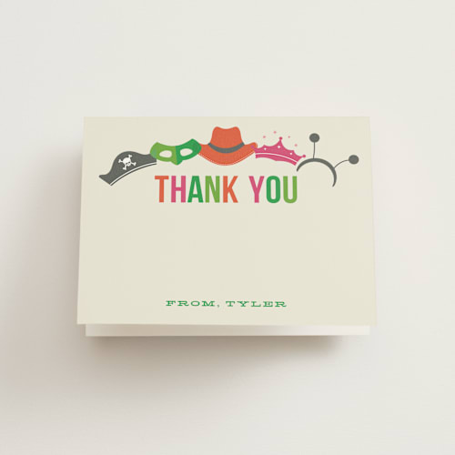 This is a fun kids thank you cards with standard by Jill Means called costume party printing on strathmore in standard