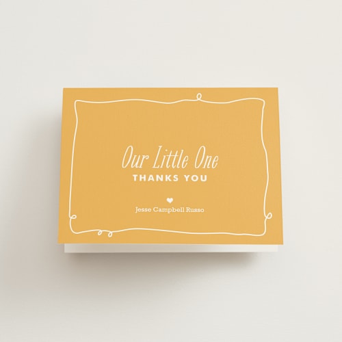 This is a snow kids thank you cards with standard by sweet street gals called little one printing on strathmore in standard