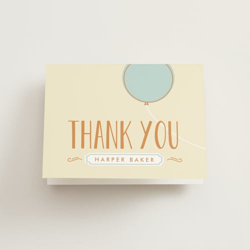 This is a sky kids thank you cards with standard by Melanie Severin called mod balloon printing on strathmore in standard
