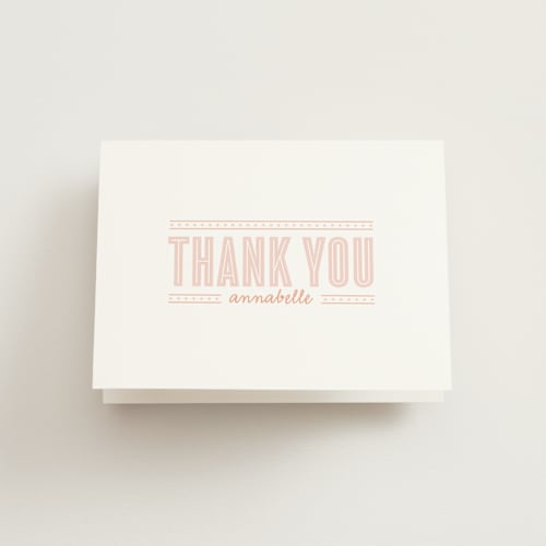 This is a rose kids thank you cards with standard by Lauren Chism called what a year printing on strathmore in standard