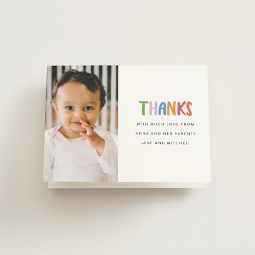 This is a gumdrops kids thank you cards with standard by Up Up Creative called confetti sprinkle printing on strathmore in standard