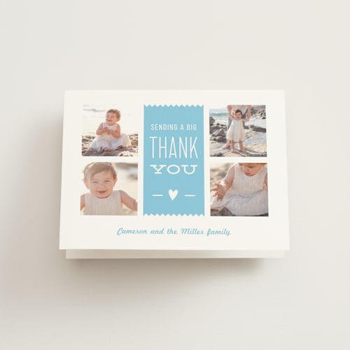 This is a sky kids thank you cards with standard by Carolyn MacLaren called we survived year one printing on strathmore in standard